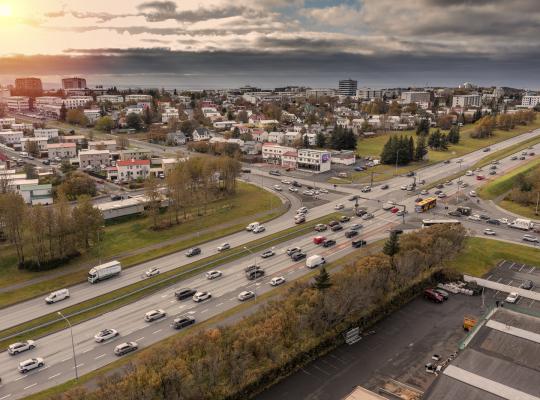 Major busy roads in Reykjavík