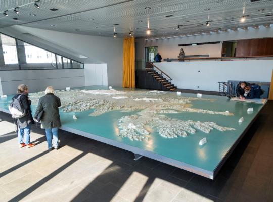 The Iceland map in Tjarnarsalur at Reykjavík City Hall
