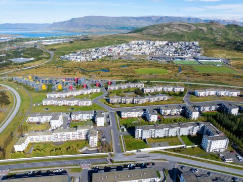 Loftmynd yfir Grafarholt og Úlfarsárdal