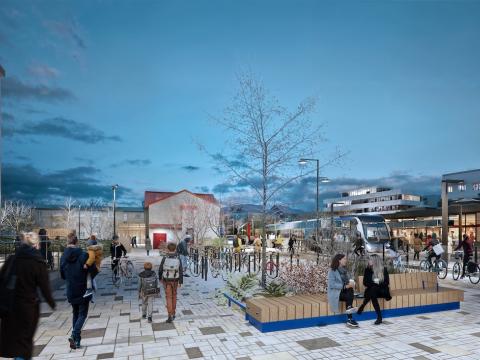 Illustration of the new Hlemmur square.