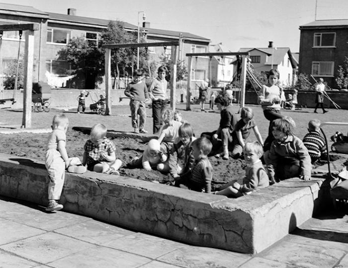 Children playing at the worker housing.