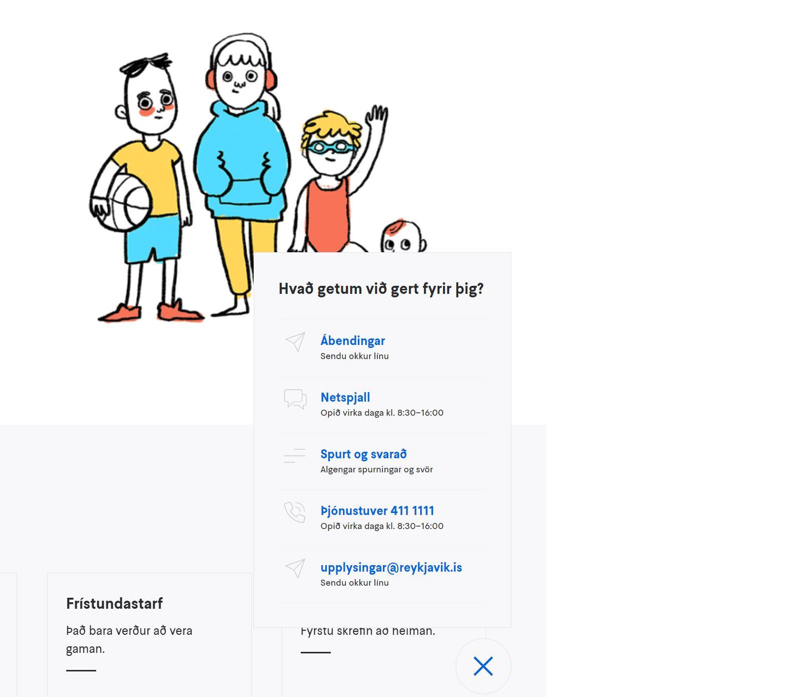 Screenshot of contact bubble