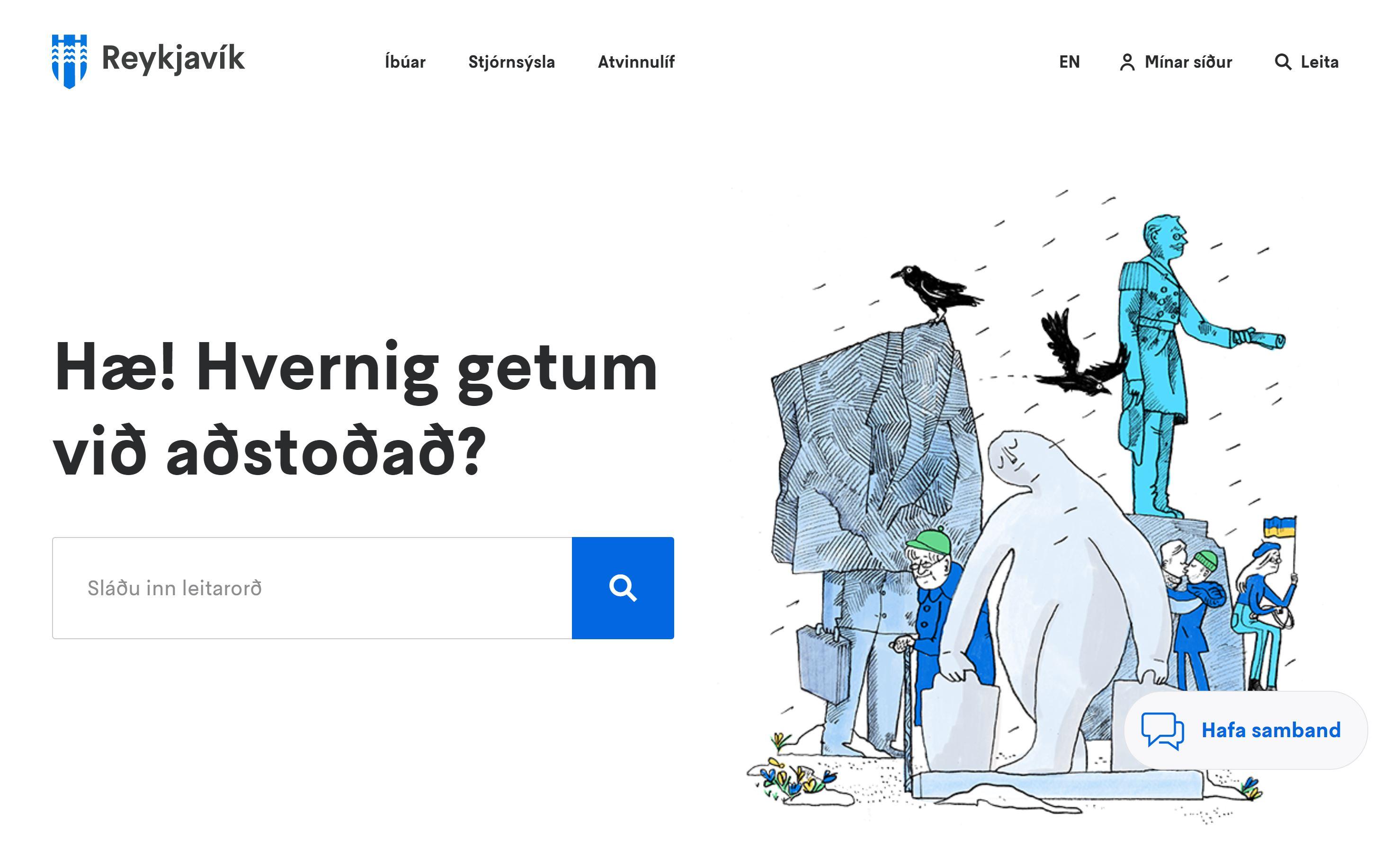 Screenshot of reykjavik.is front page