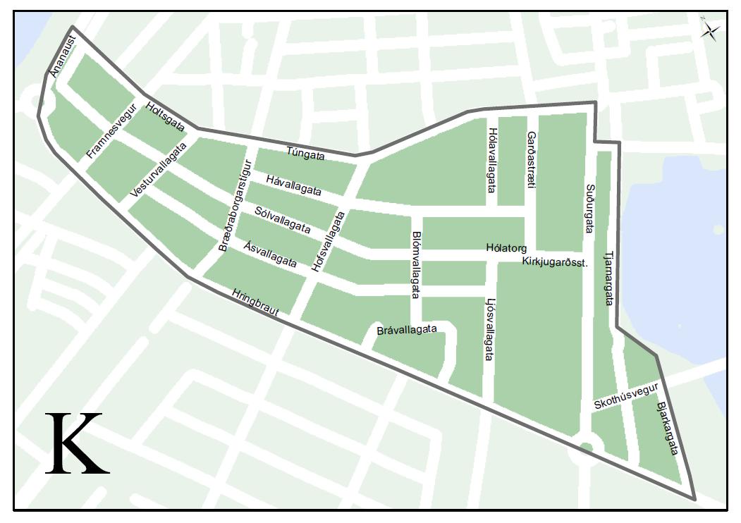Overview map of Resident Parking Permit Zones K