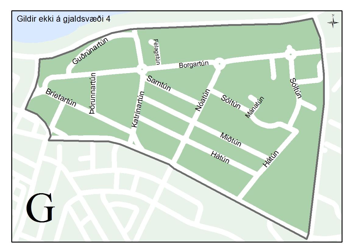 Overview map of Resident Parking Permit Zones G