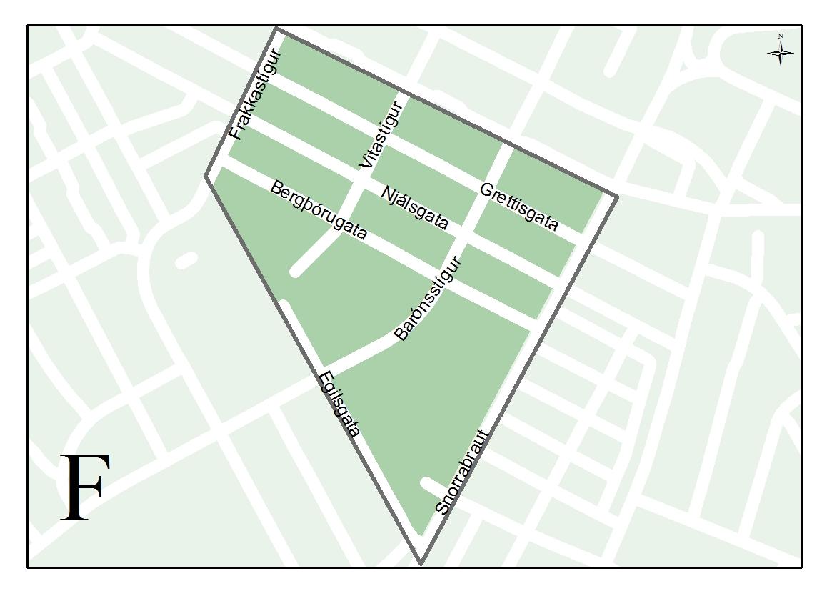 Overview map of Resident Parking Permit Zones F