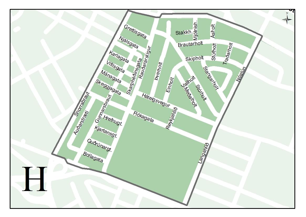 Overview map of Resident Parking Permit Zones H