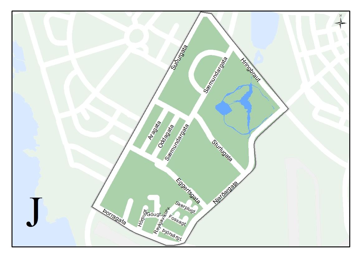 Overview map of Resident Parking Permit Zones J