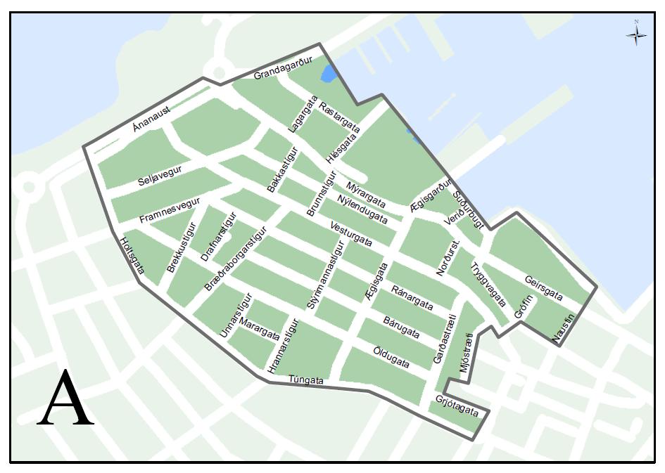 Overview map of Resident Parking Permit Zones A