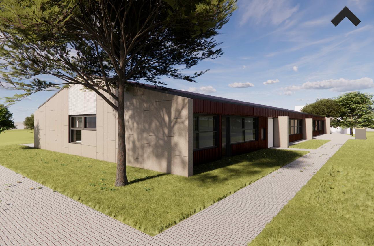 Hálsaskógur, Hálsaborg - Norðaustur ásýnd - Arkitektateikning