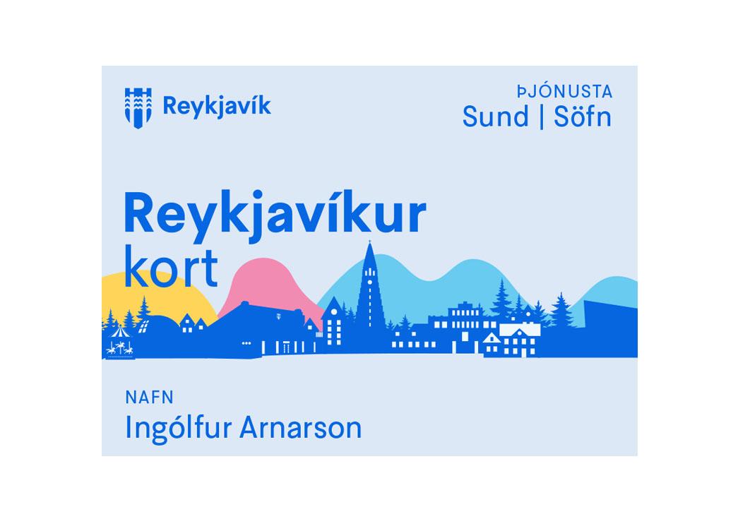 A graphic showing the digital Reykjavík Card.