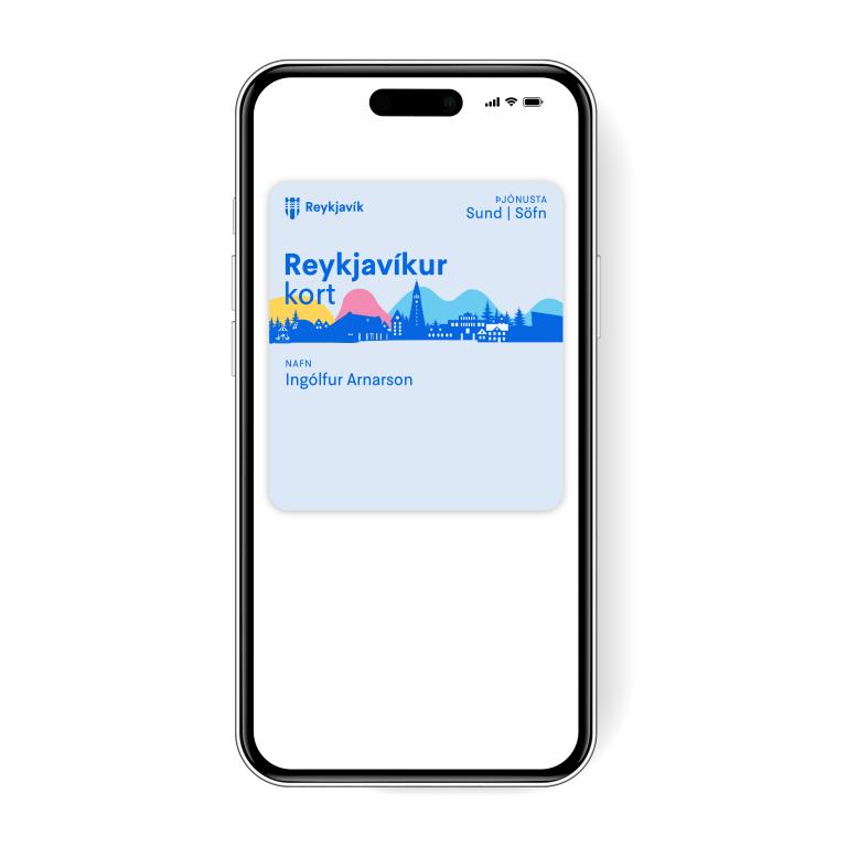 The digital Reykjavík Card displayed on a smartphone.