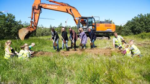 Breaking ground for Aevintyraborg Preschool in Vogabyggd 