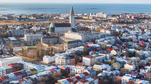 Séð yfir borgina