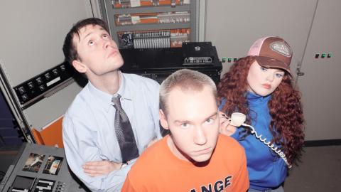 Members of the band Inspector Spacetime: Egill, Elías and Vaka.